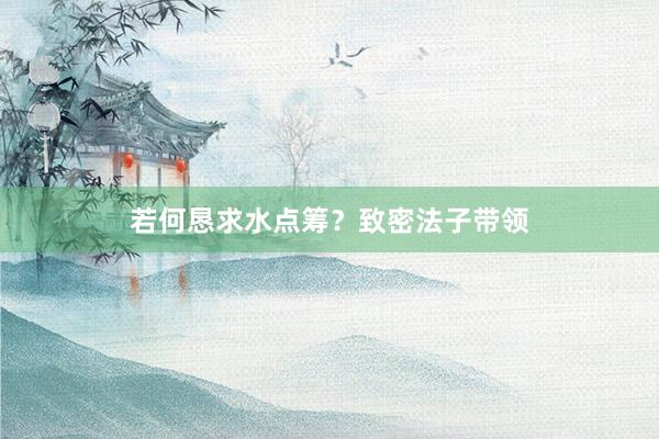若何恳求水点筹？致密法子带领